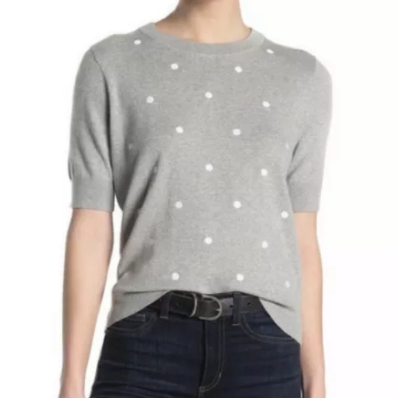 J. Crew Sweaters J Crew Rack Dotted Polkadot Short Sleeve Crewneck